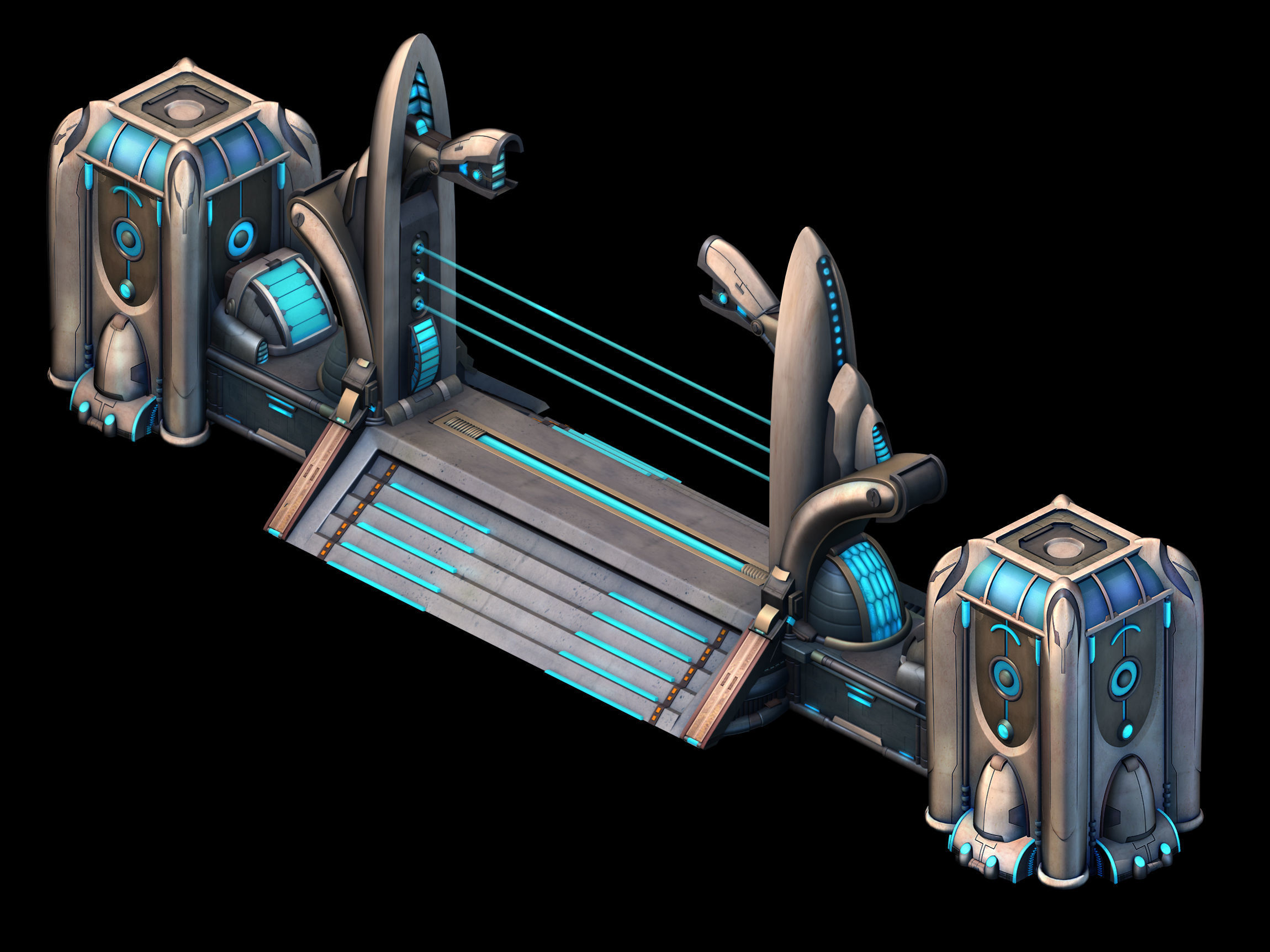 Space Station - City Gate 01 3D model_7