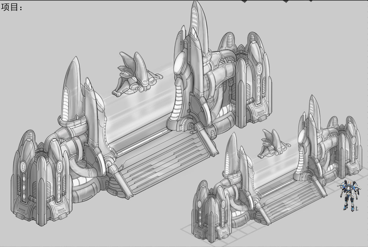Space Station - City Gate 01 3D model_1