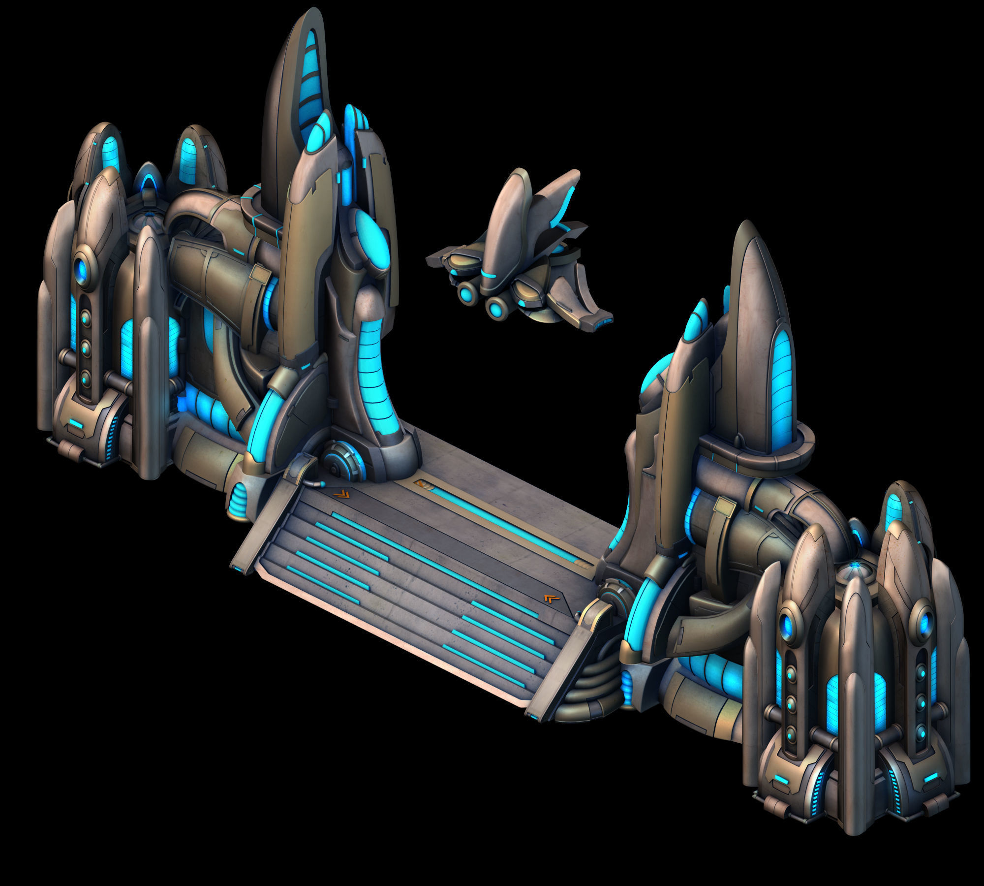 Space Station - City Gate 02 3D model_3