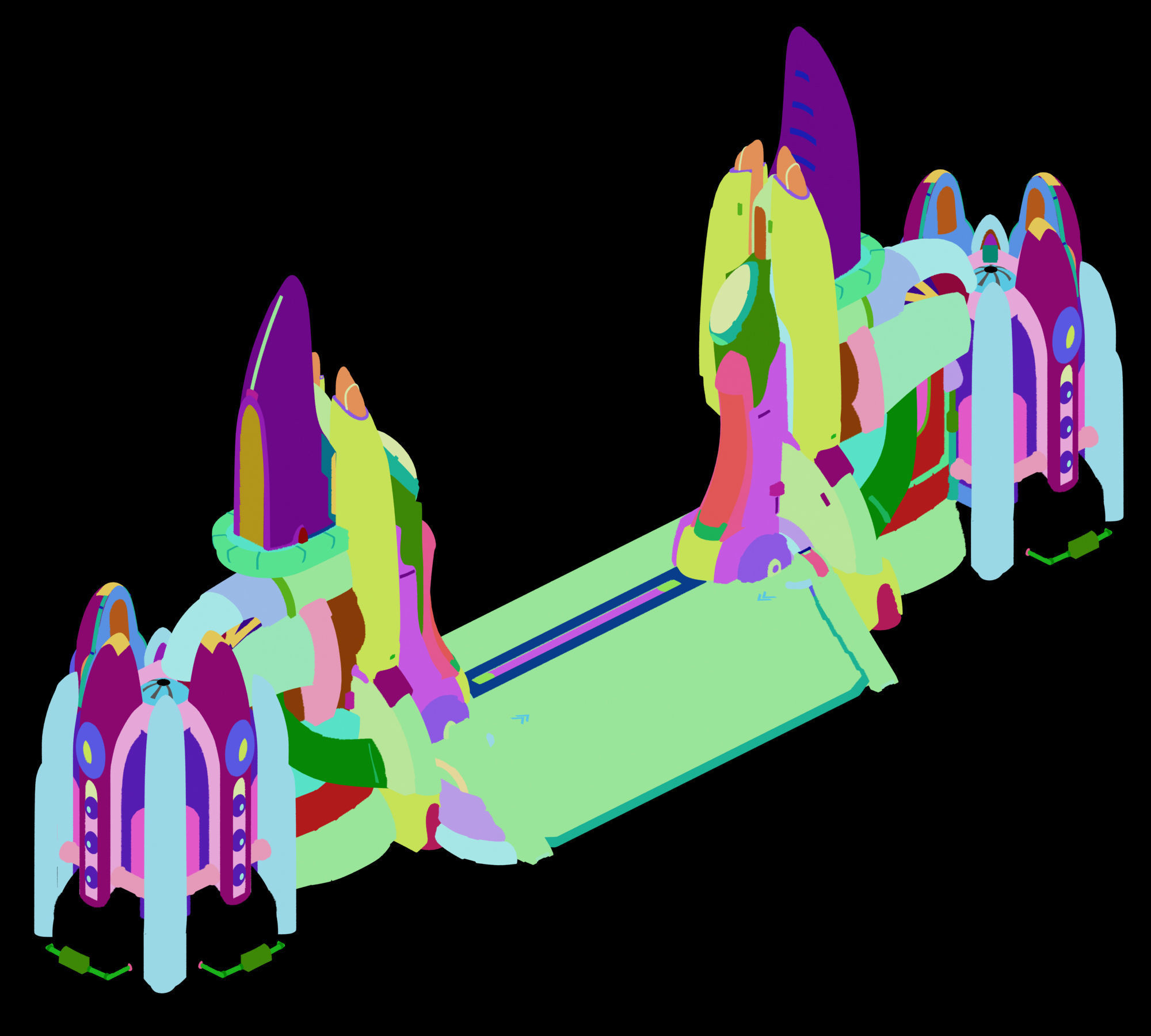 Space Station - City Gate 02 3D model_4