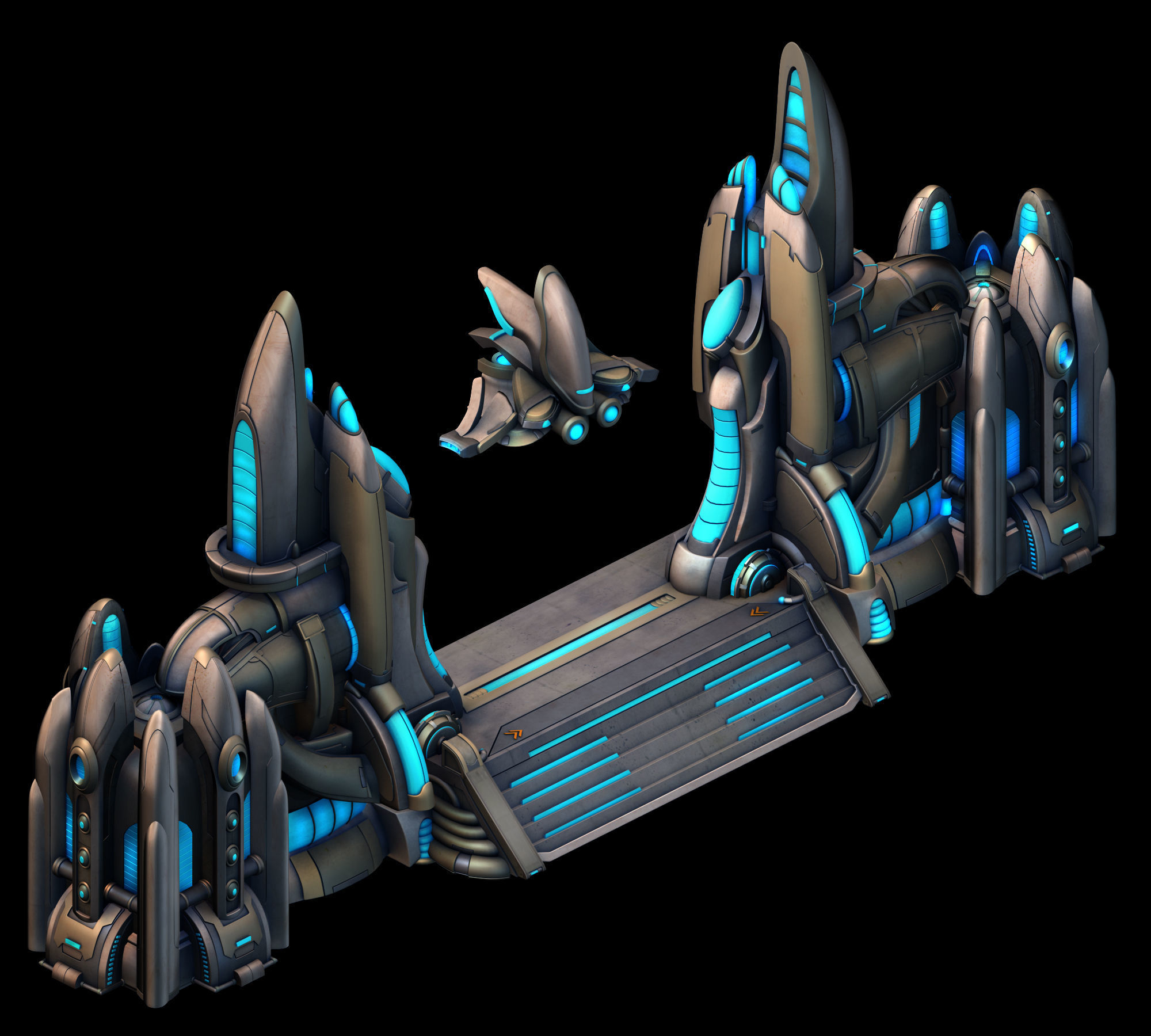 Space Station - City Gate 02 3D model_5