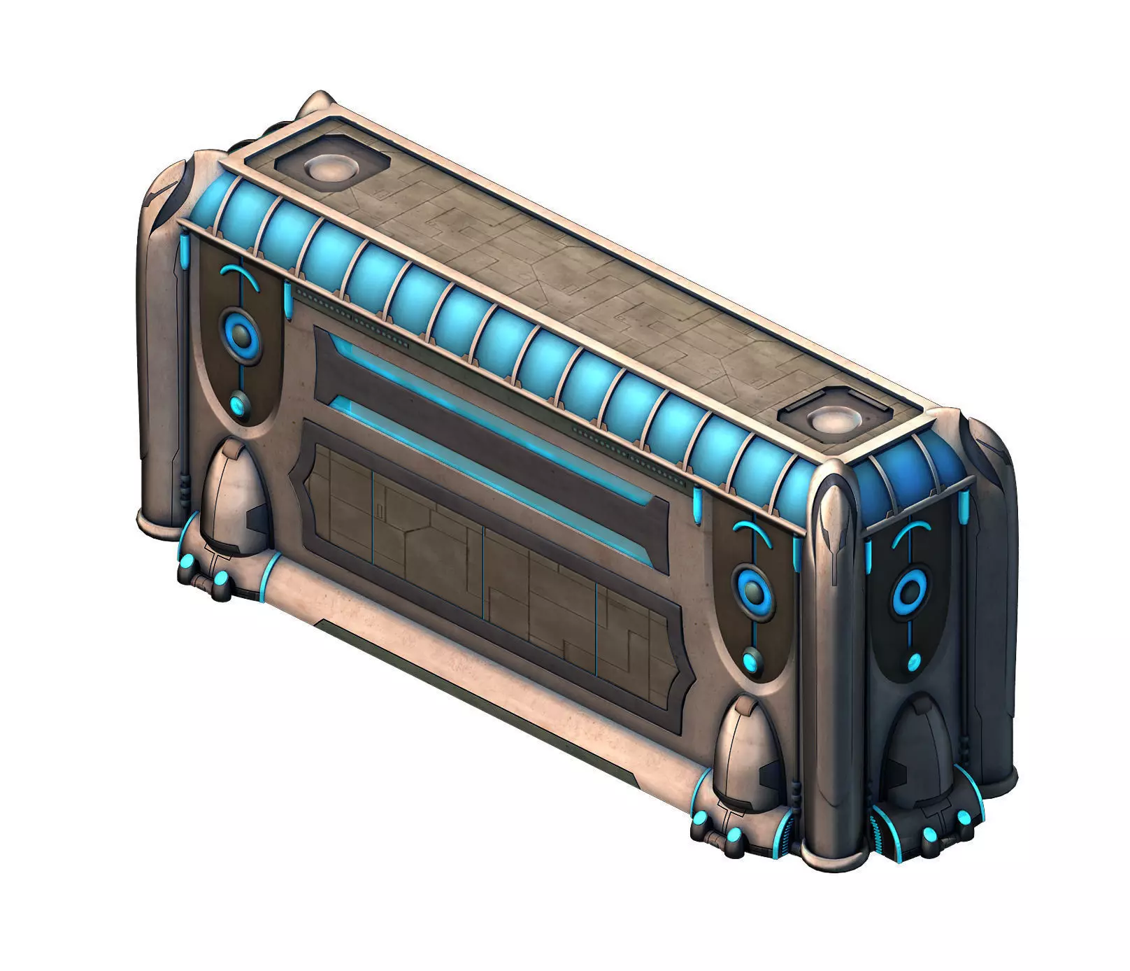 Space Station - City Gate Wall 01 3D model_0