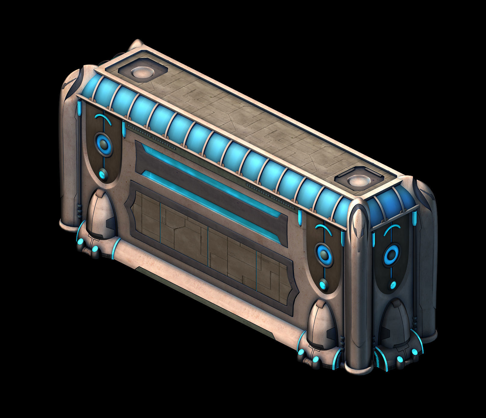 Space Station - City Gate Wall 01 3D model_4