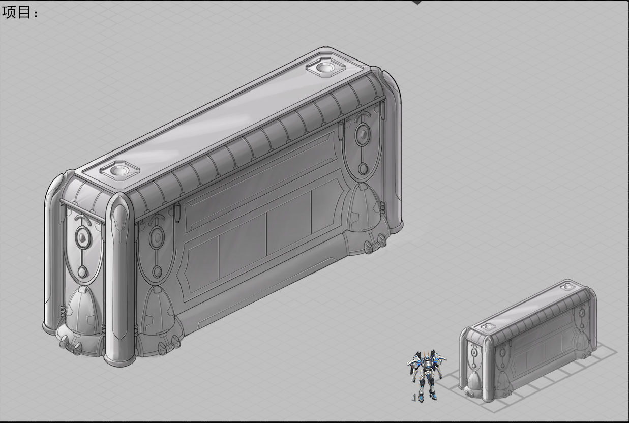 Space Station - City Gate Wall 01 3D model_3