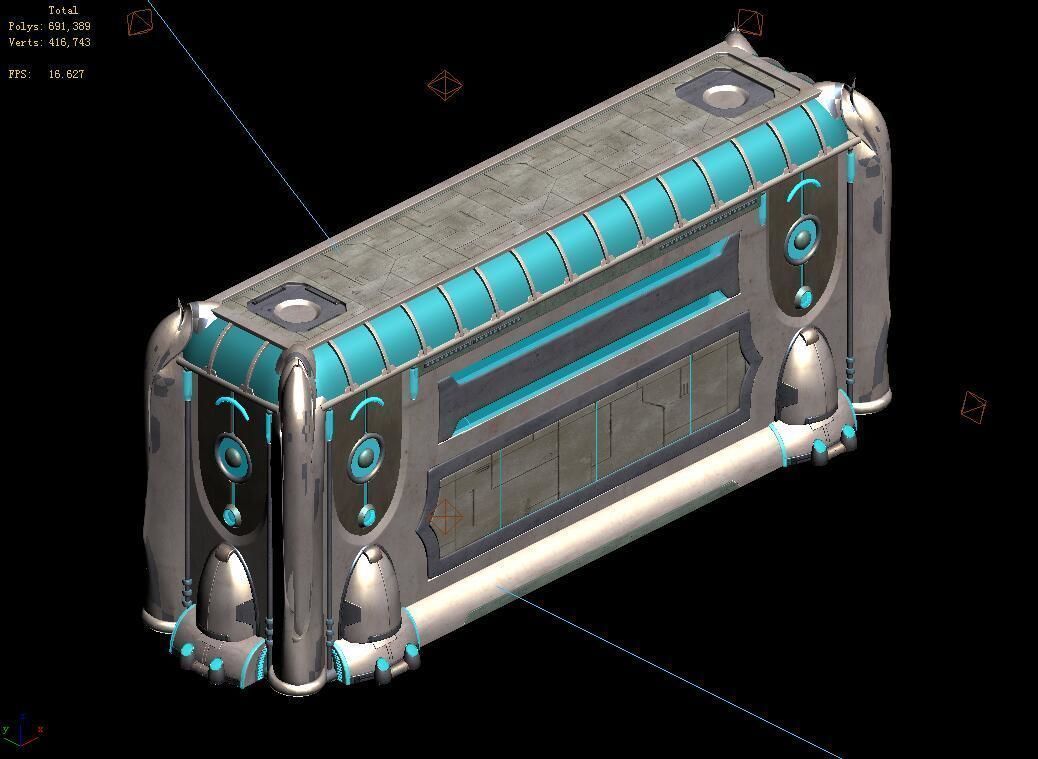 Space Station - City Gate Wall 01 3D model_1