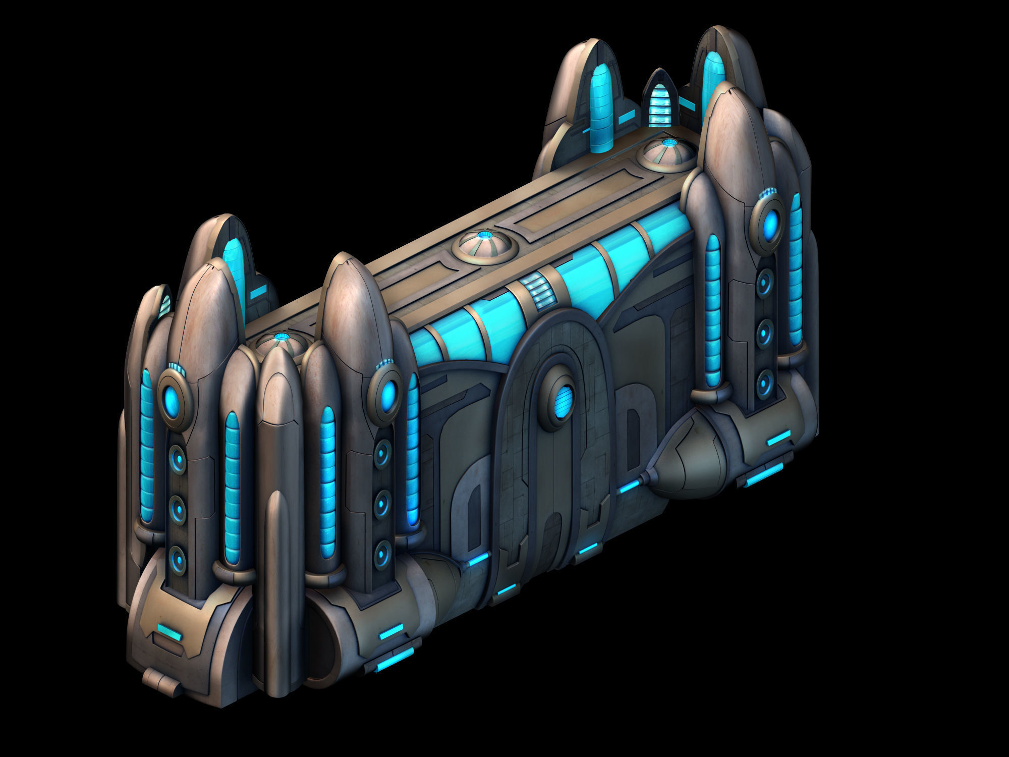 Space Station - City Wall 03 3D model_4