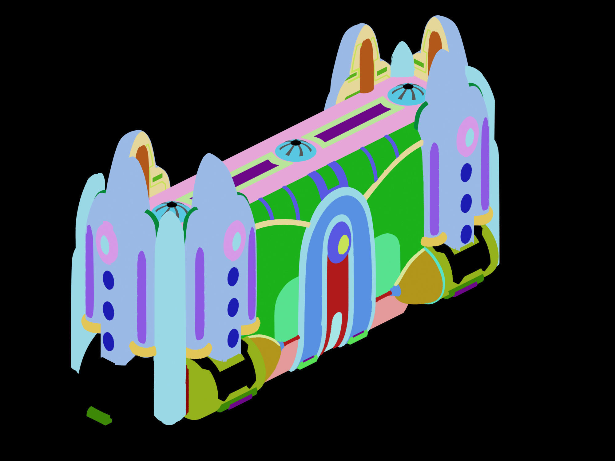 Space Station - City Wall 03 3D model_5