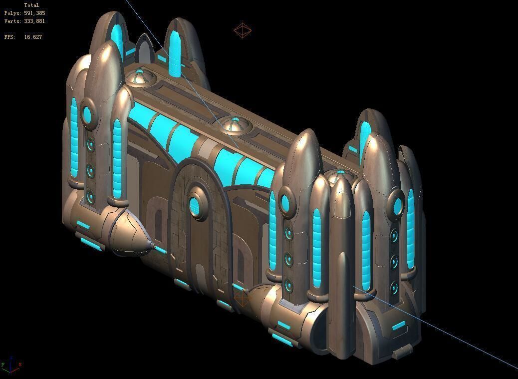 Space Station - City Wall 03 3D model_1