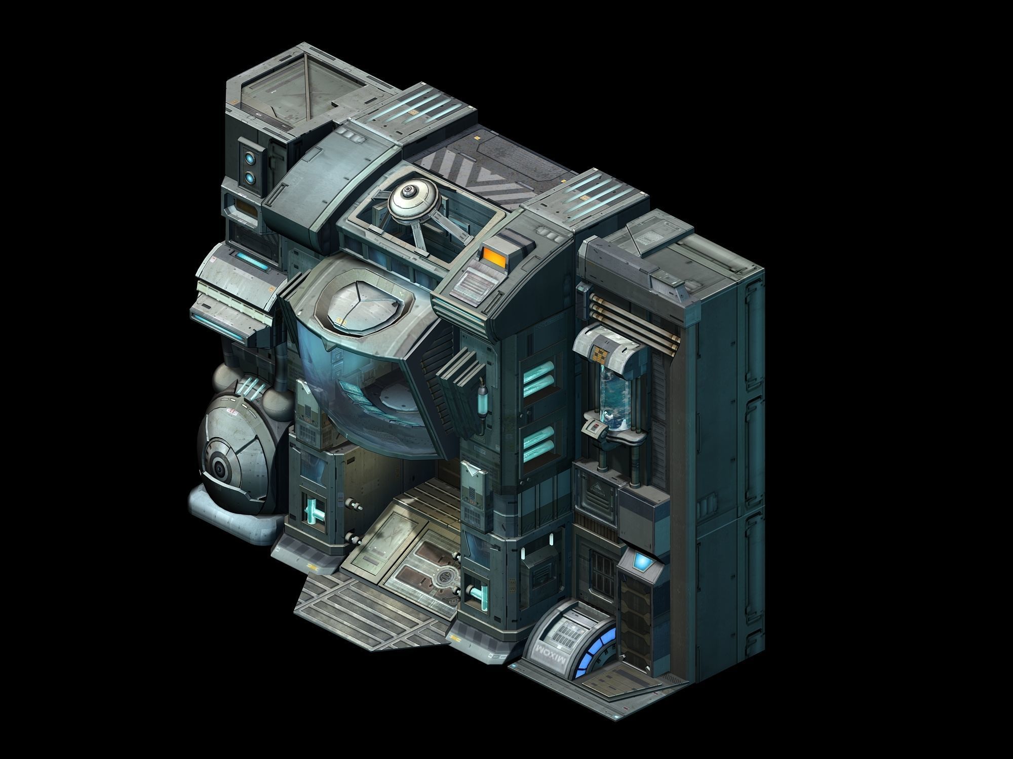 Wall entrance - door 01 3D model_3