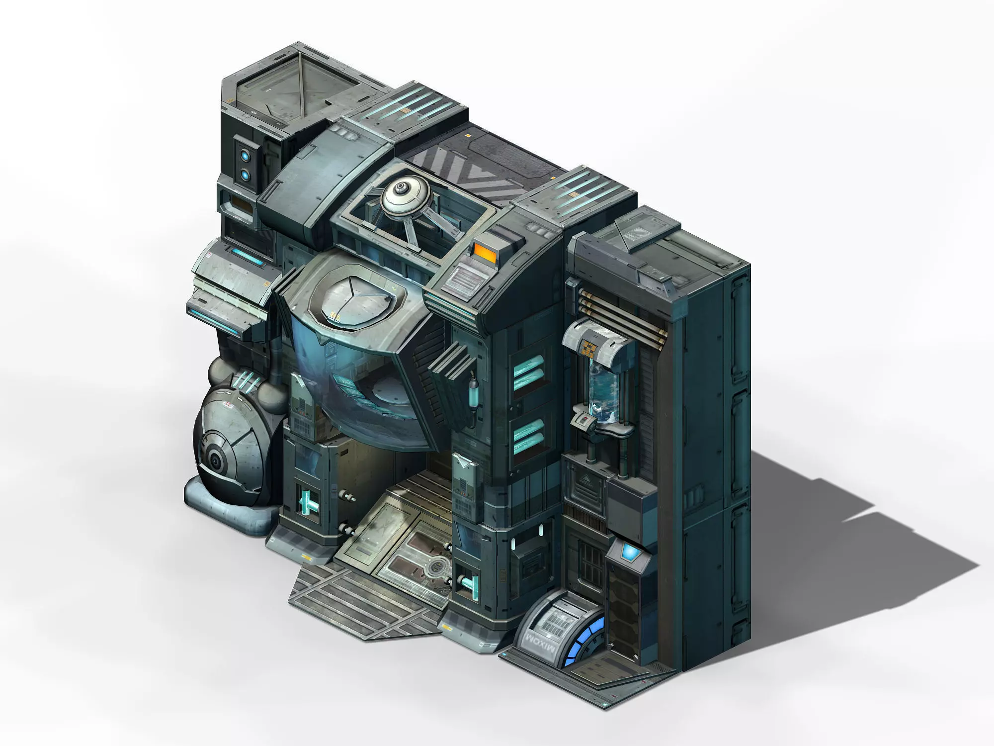 Wall entrance - door 01 3D model_0