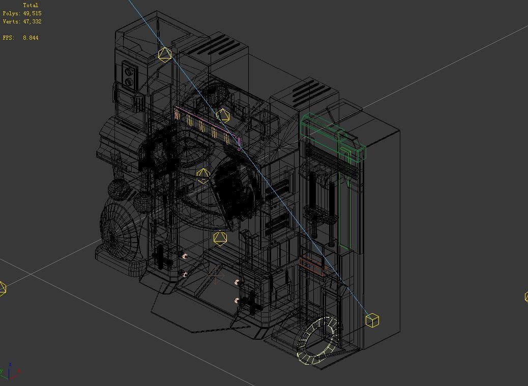 Wall entrance - door 01 3D model_2