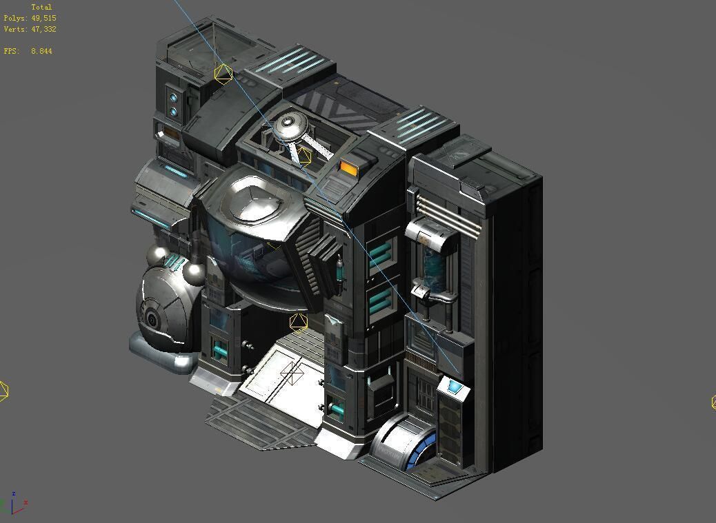 Wall entrance - door 01 3D model_1