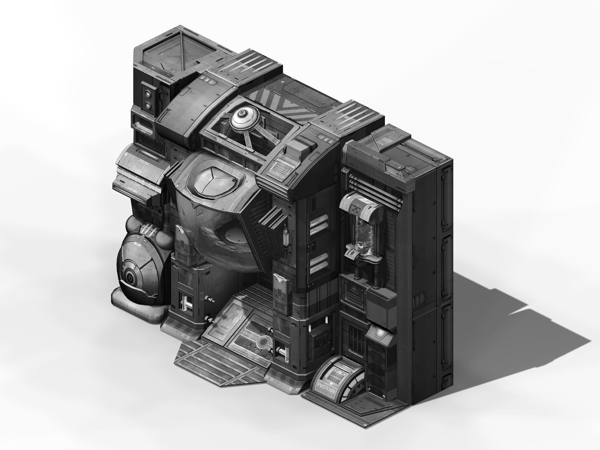 Wall entrance - door 01 3D model_4