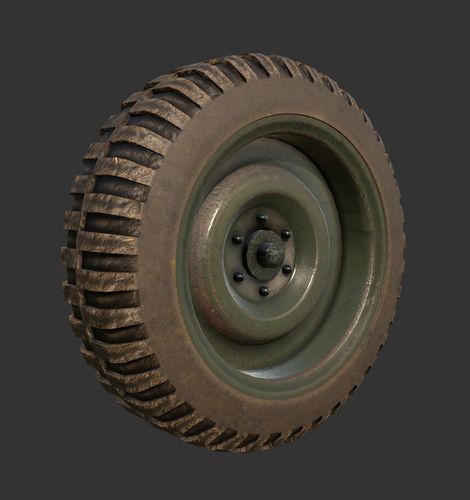 Tire Wheel Jeep Car Vehicle Low-poly 3D model