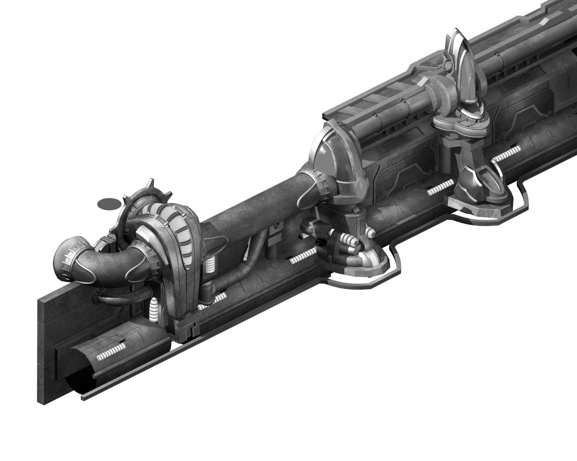 Wall-drainage pipe 01 3D model_3