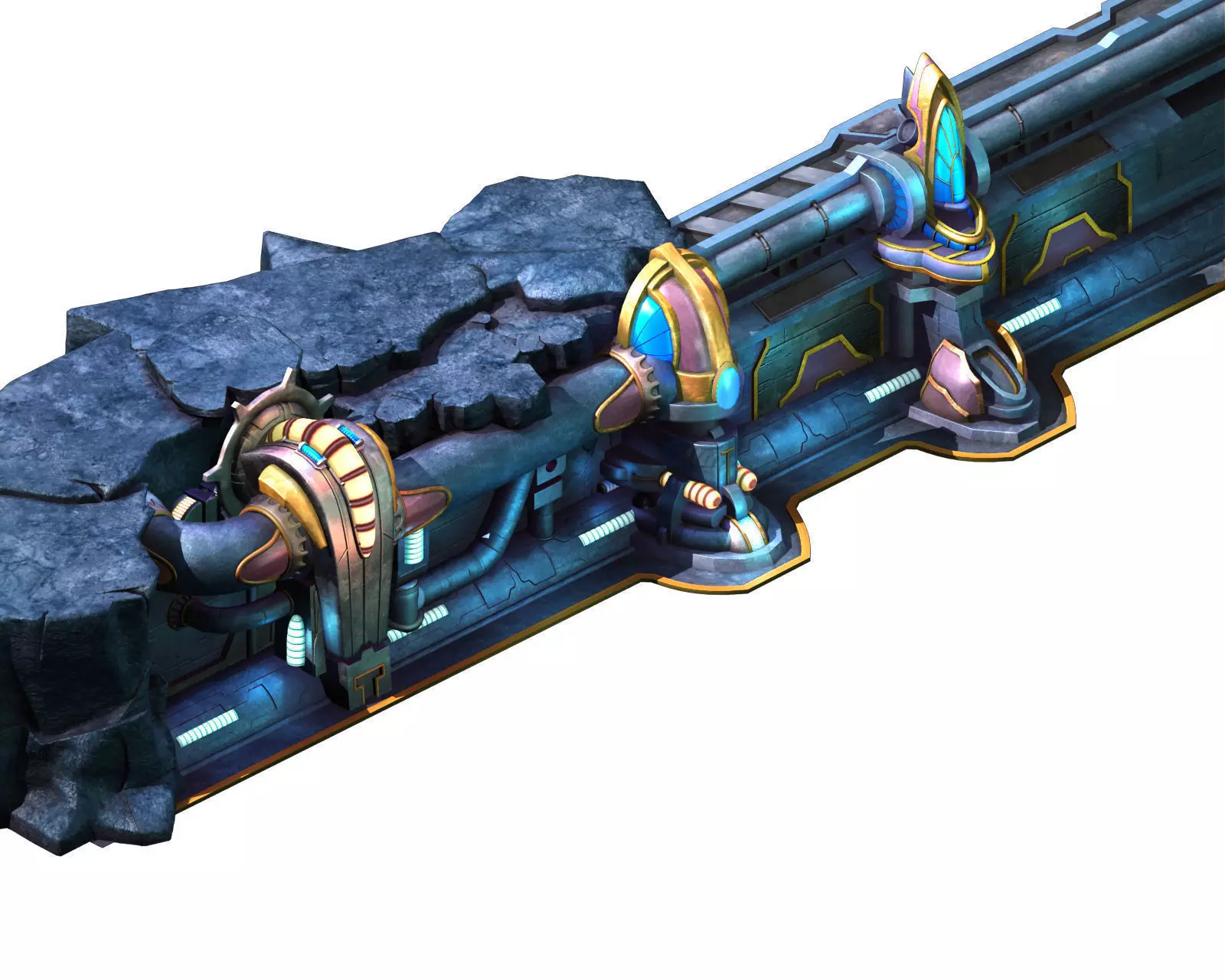 Mountain drainage pipe - wall 01 3D model_0