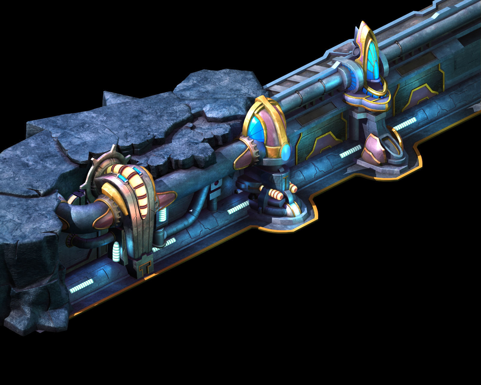 Mountain drainage pipe - wall 01 3D model_1