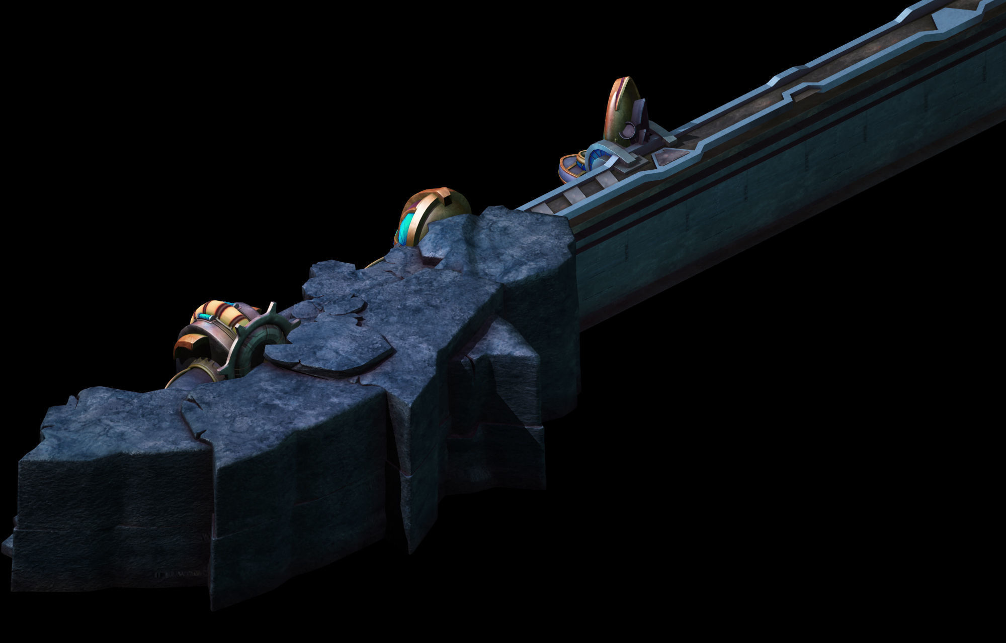 Mountain drainage pipe - wall 01 3D model_5