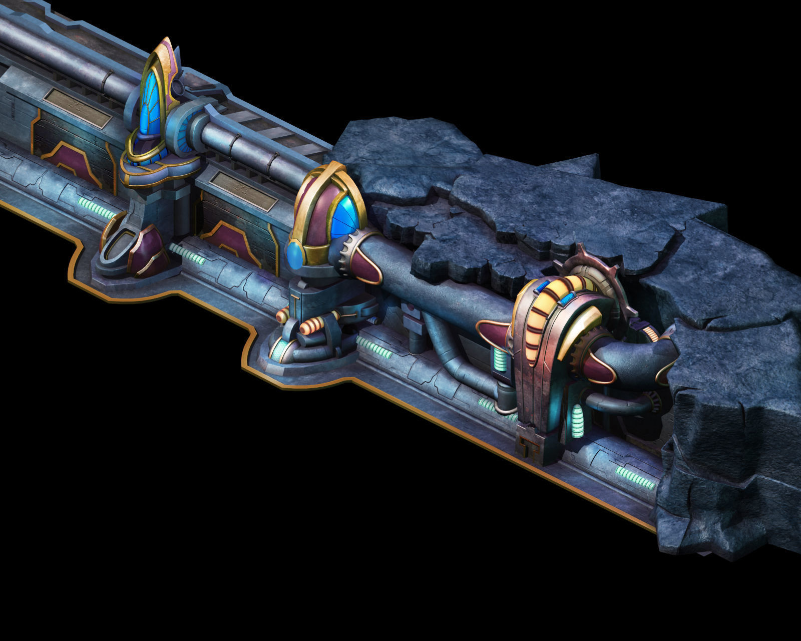 Mountain drainage pipe - wall 01 3D model_4