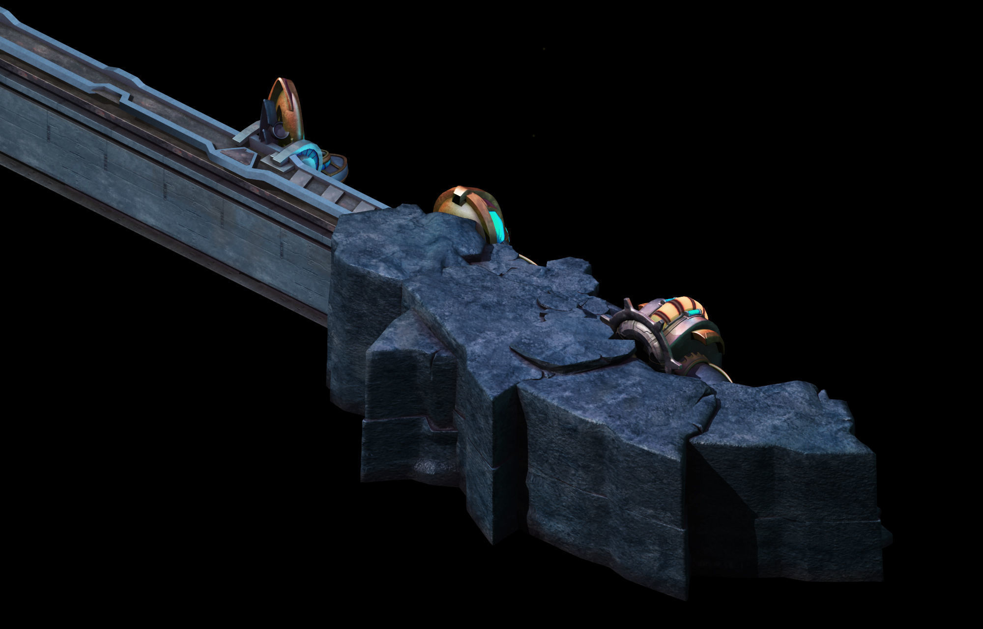 Mountain drainage pipe - wall 01 3D model_3
