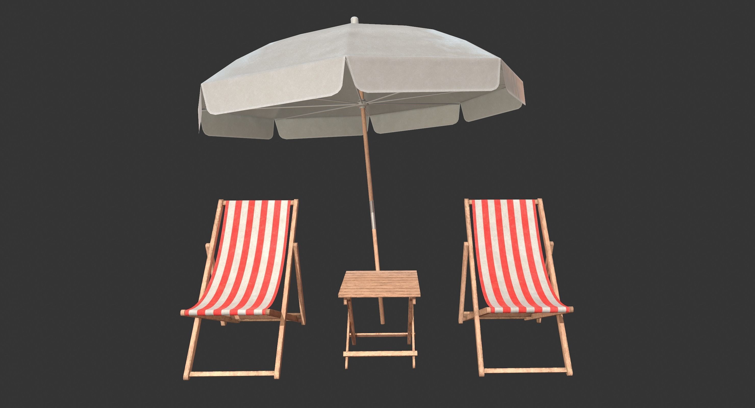 Beach Pack Low-poly 3D model_1