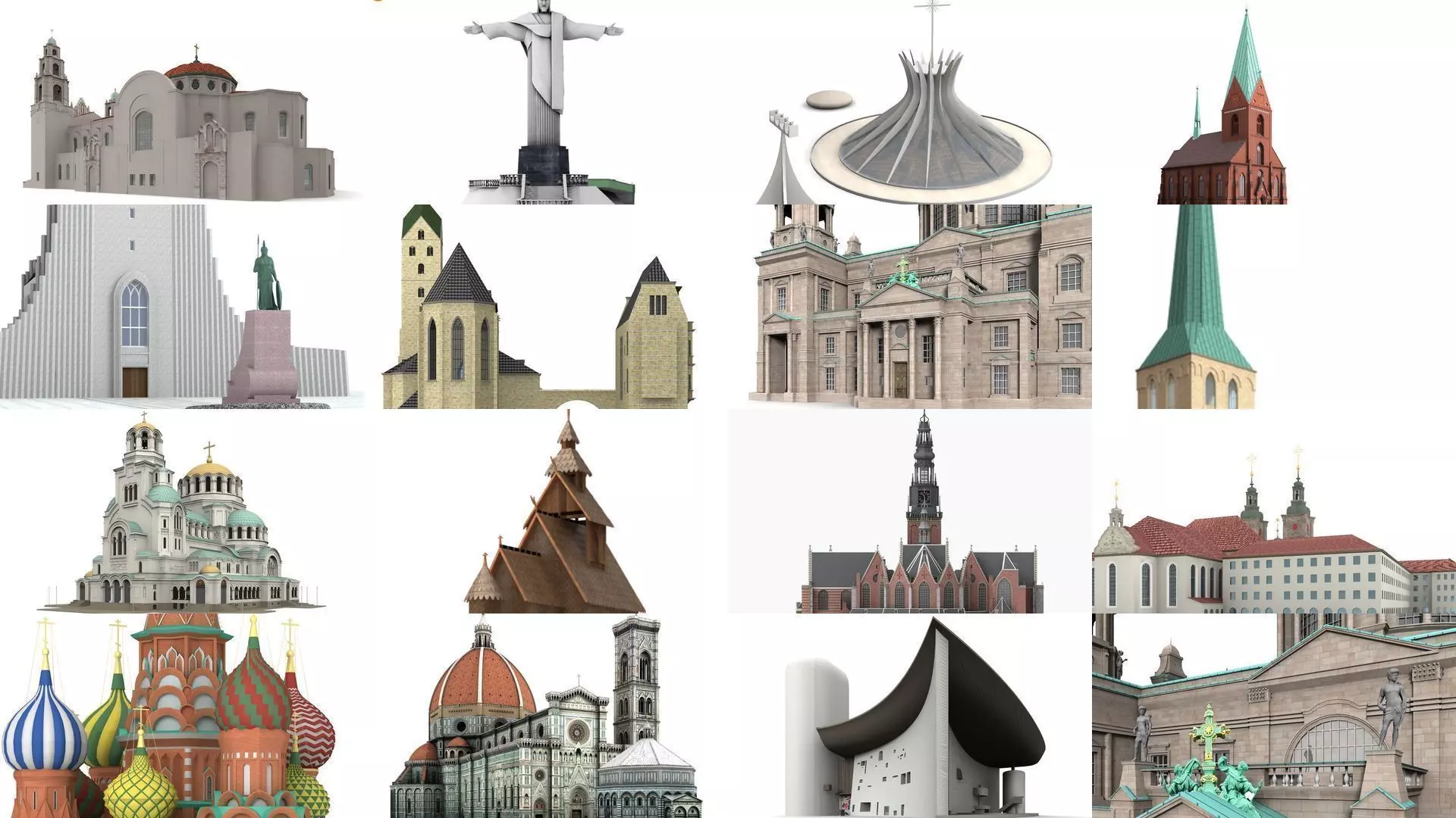 15x Churches and cathedrals worldwide 3D Model Collection _0