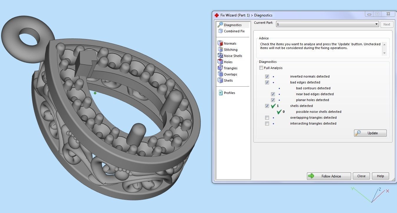 fashion earring with gems  3D print model_6