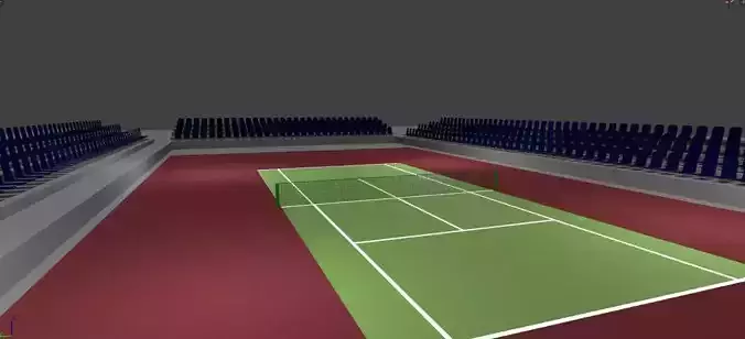 Tennis Court Low-poly 3D model