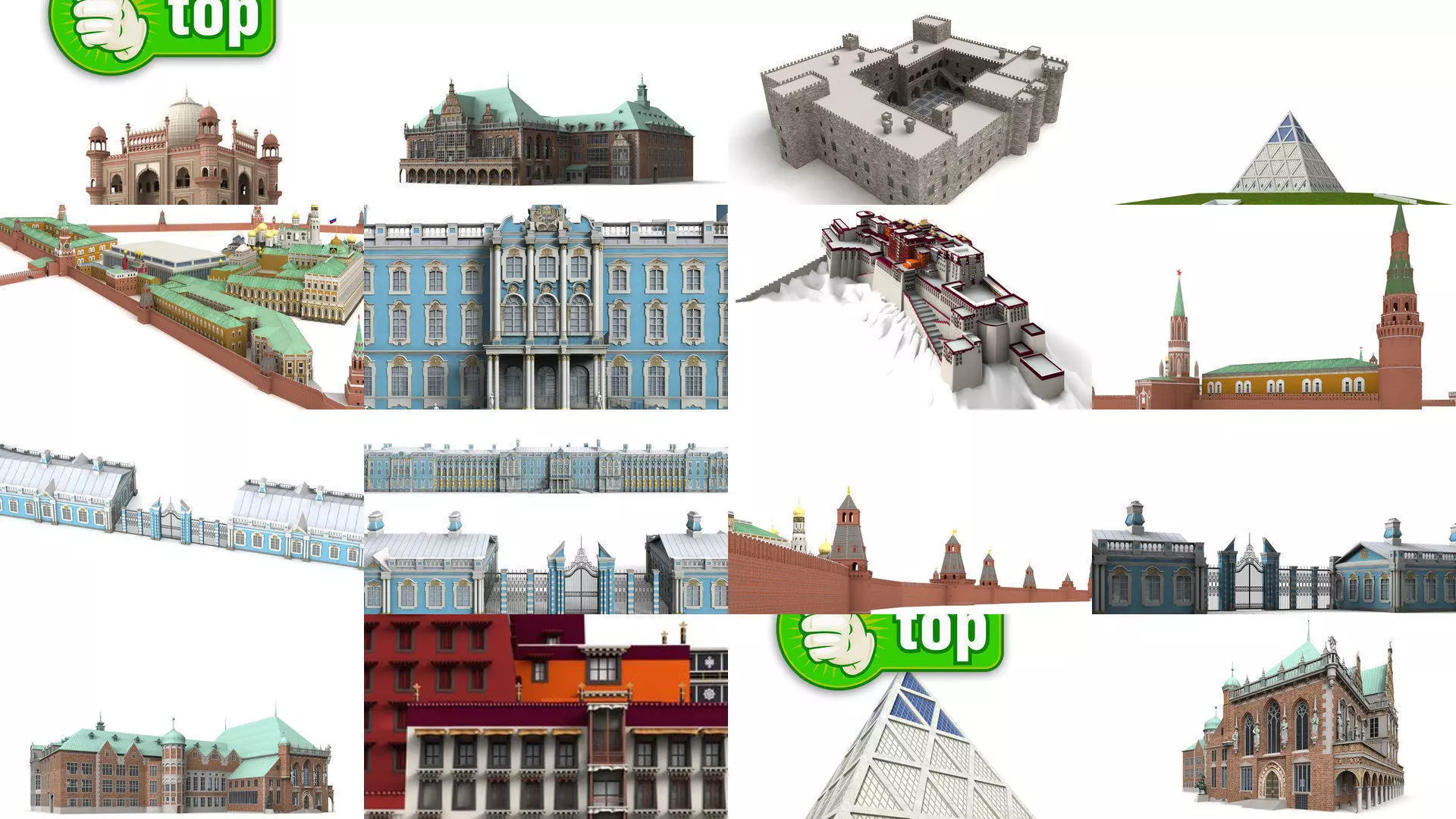 7x the most beautiful palaces in the world 3D Model Collection_0