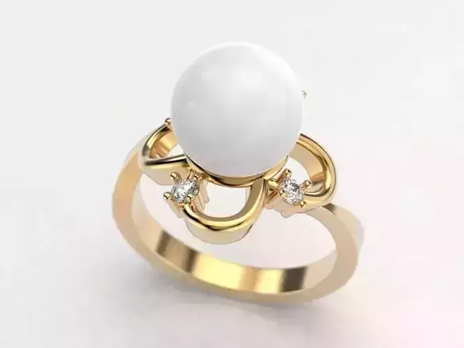 Ring with pearls