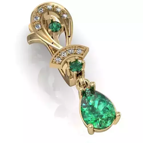   fashion earring with gems   3D print model