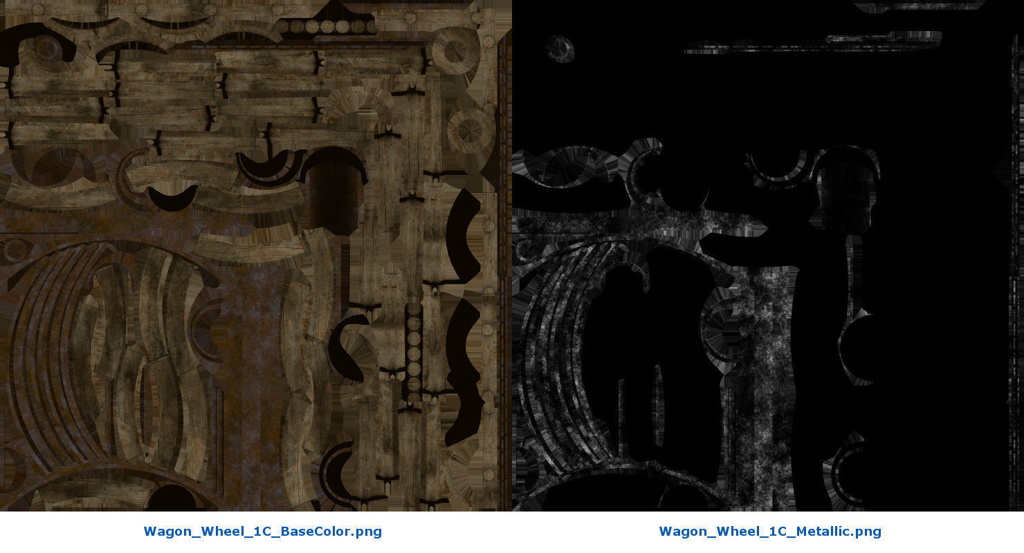 Wagon Wheel 1C Low-poly 3D model_7