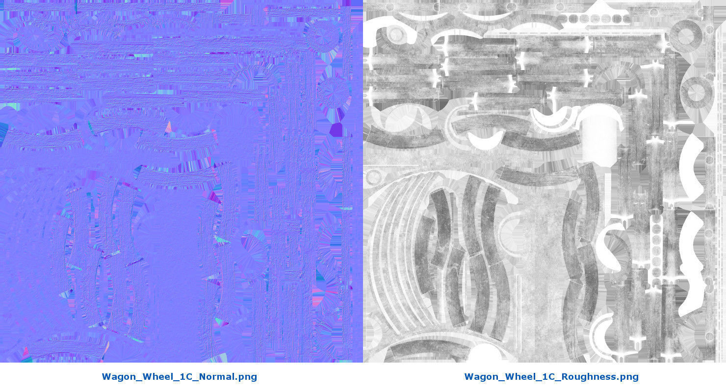 Wagon Wheel 1C Low-poly 3D model_8