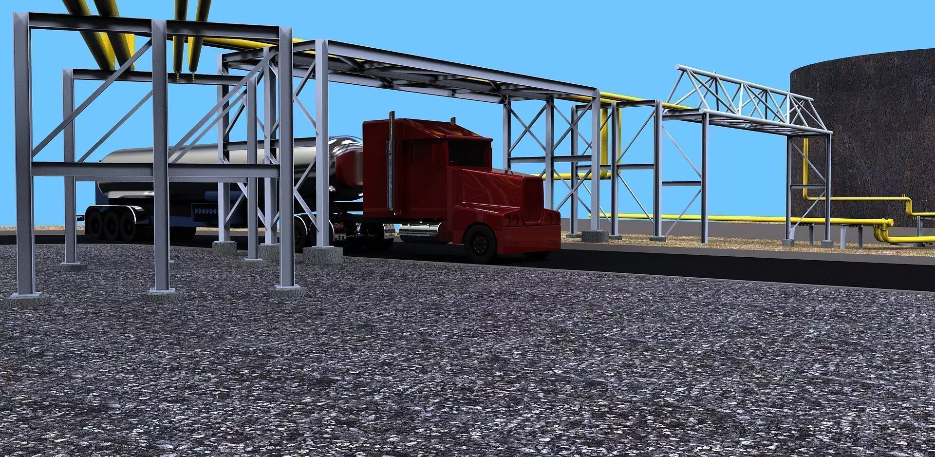 Pipe bridge and beam bride Free 3D model