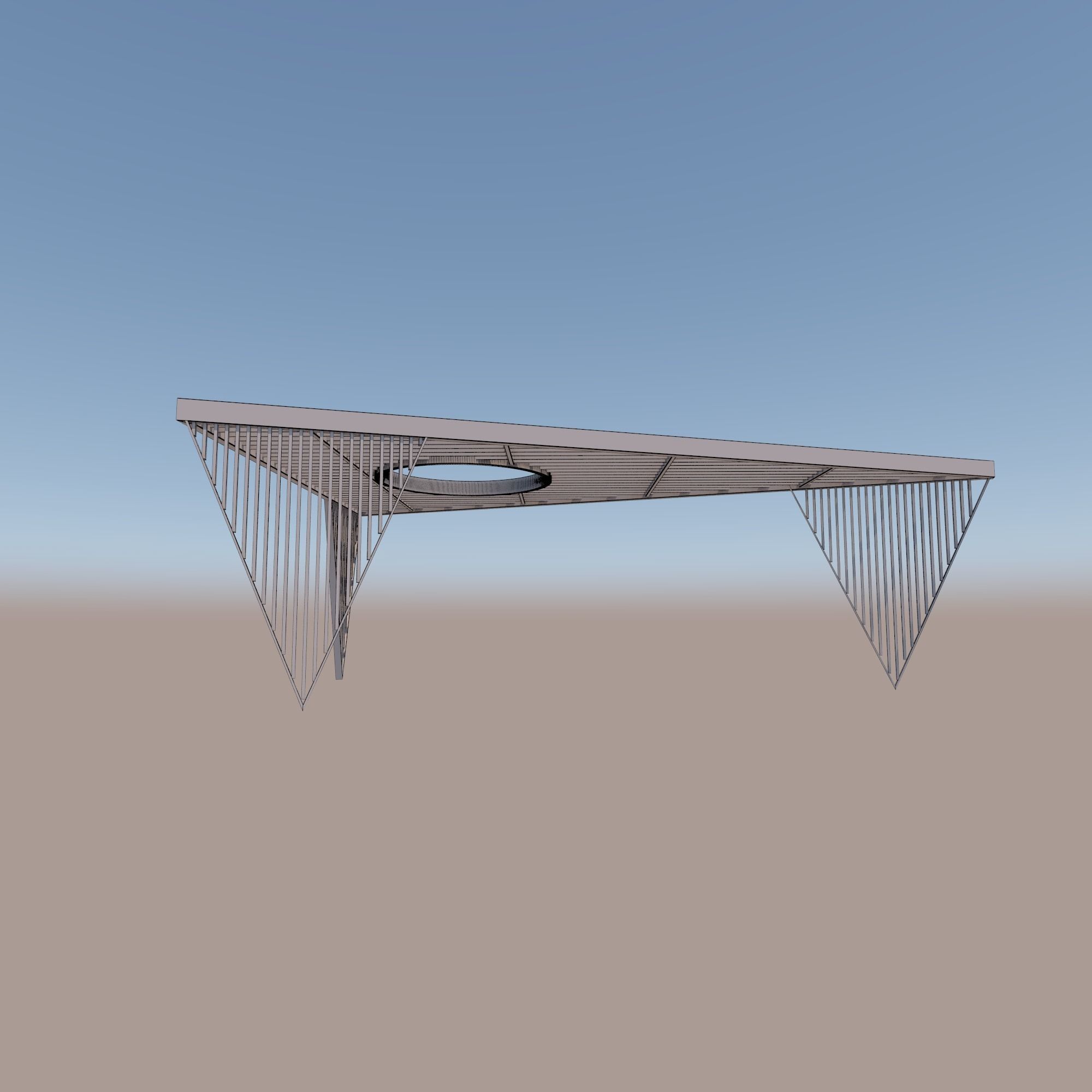 Shade wooden gazebo 3D Model Collection_8