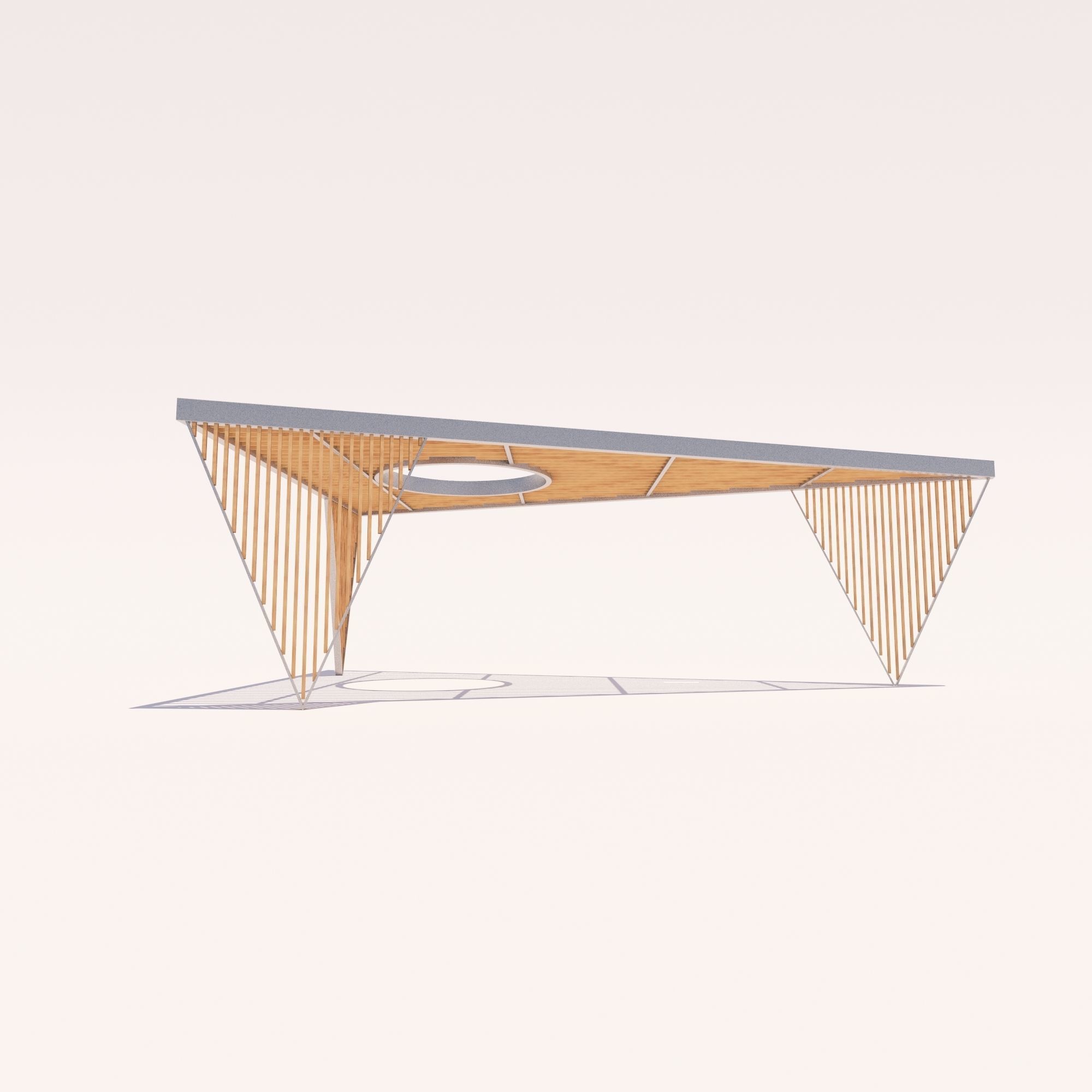 Shade wooden gazebo 3D Model Collection_4