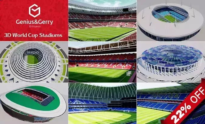 3D World Cup Stadiums - Russia 2018 3D Model Collection
