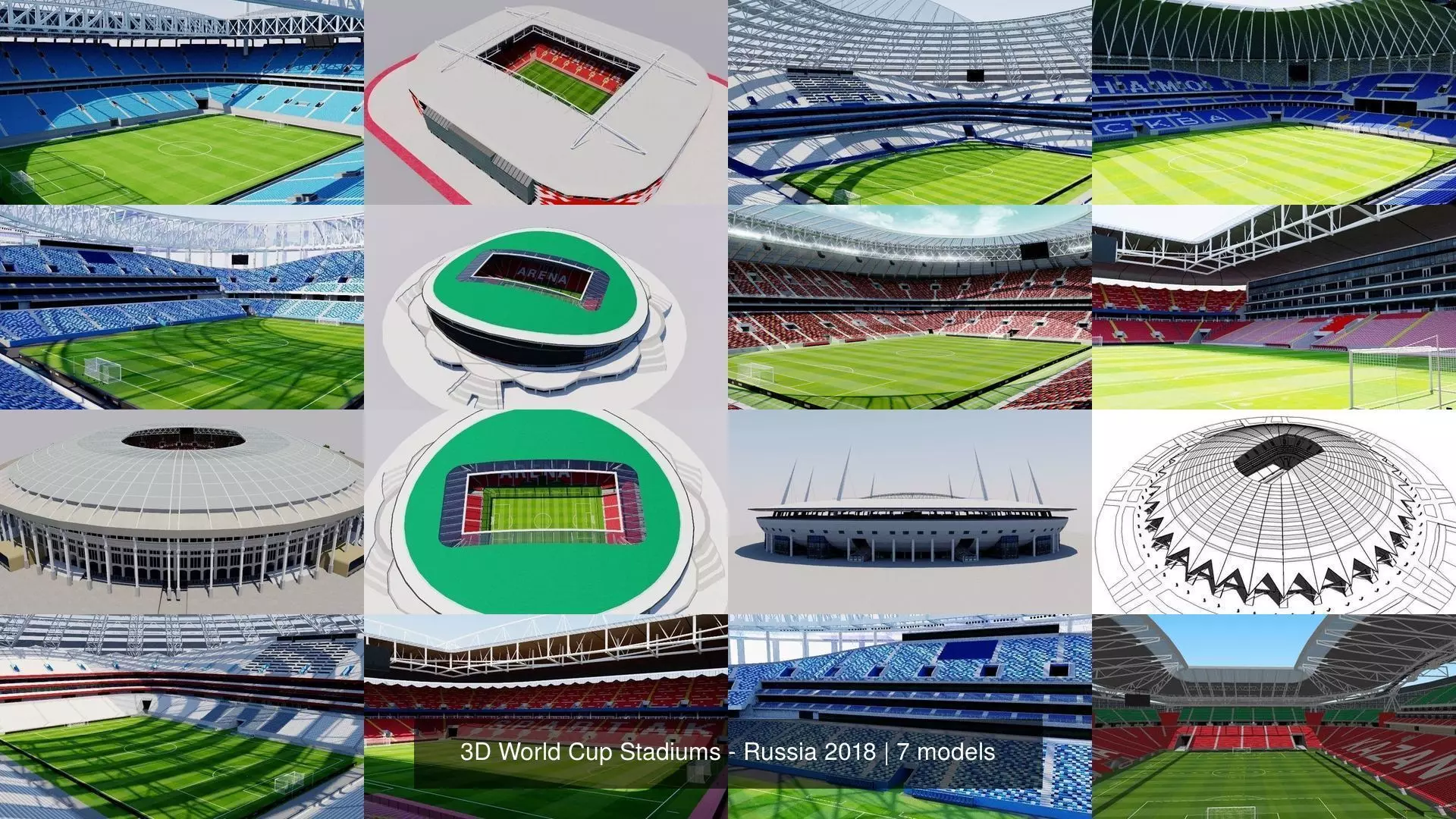 3D World Cup Stadiums - Russia 2018 3D Model Collection_1
