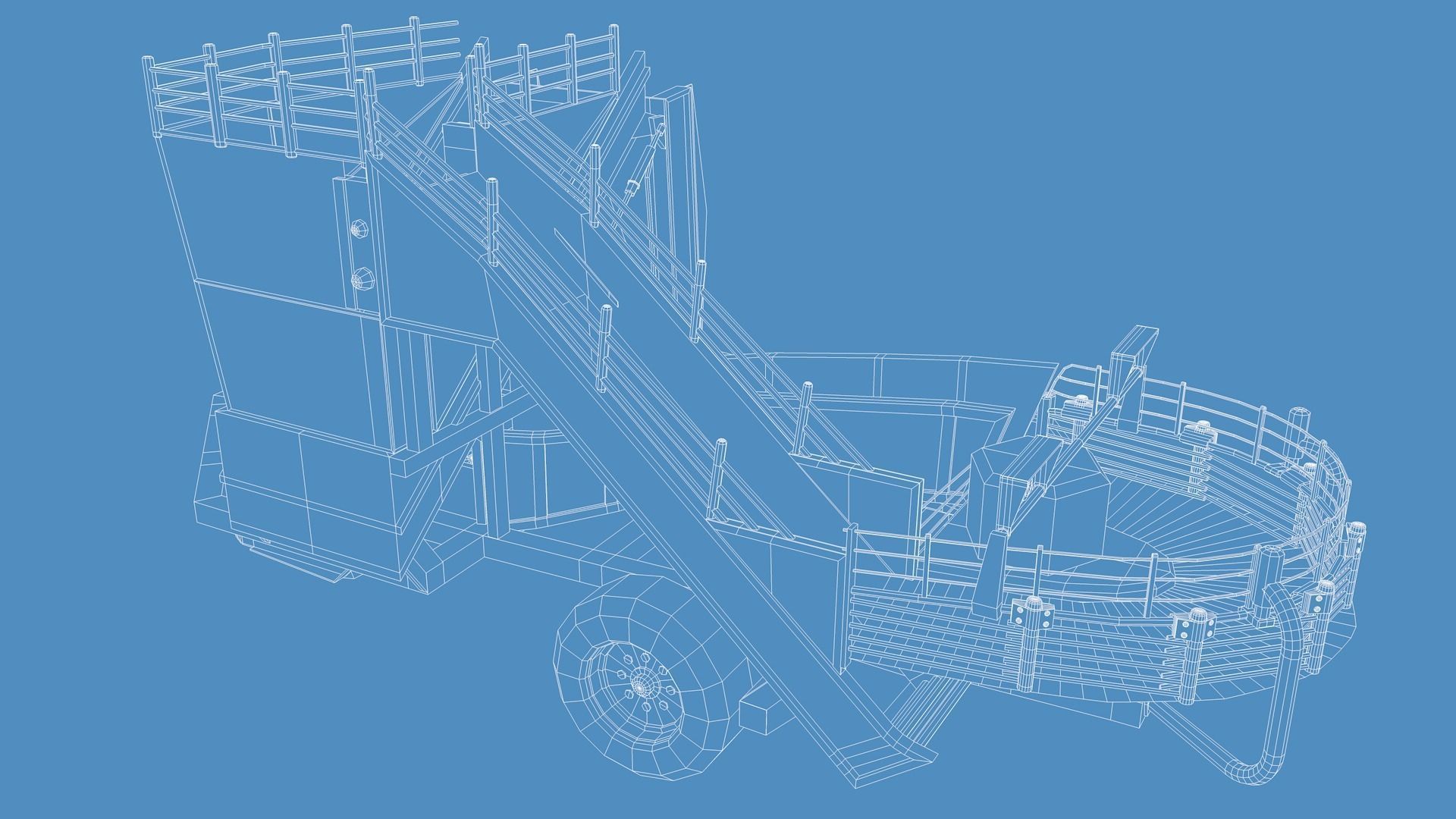 Gilles R136 Loader Low-poly 3D model_9