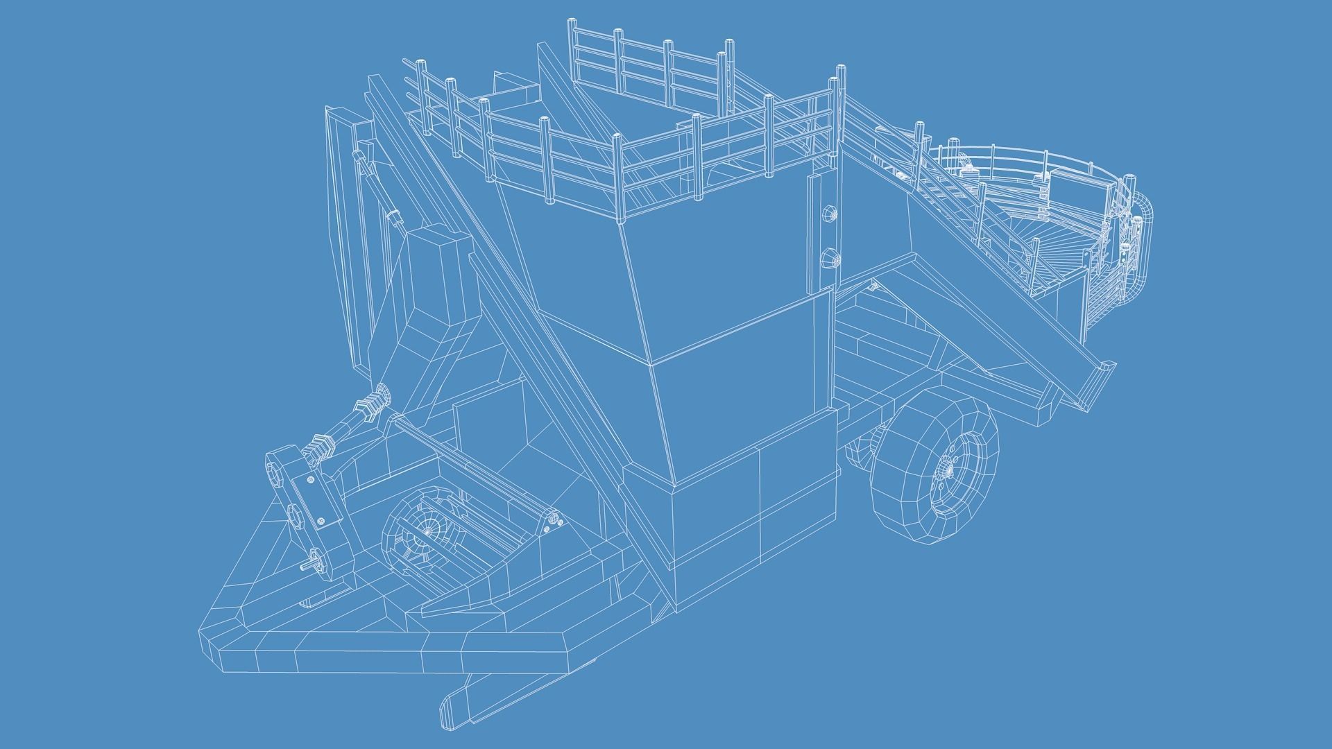 Gilles R136 Loader Low-poly 3D model_8