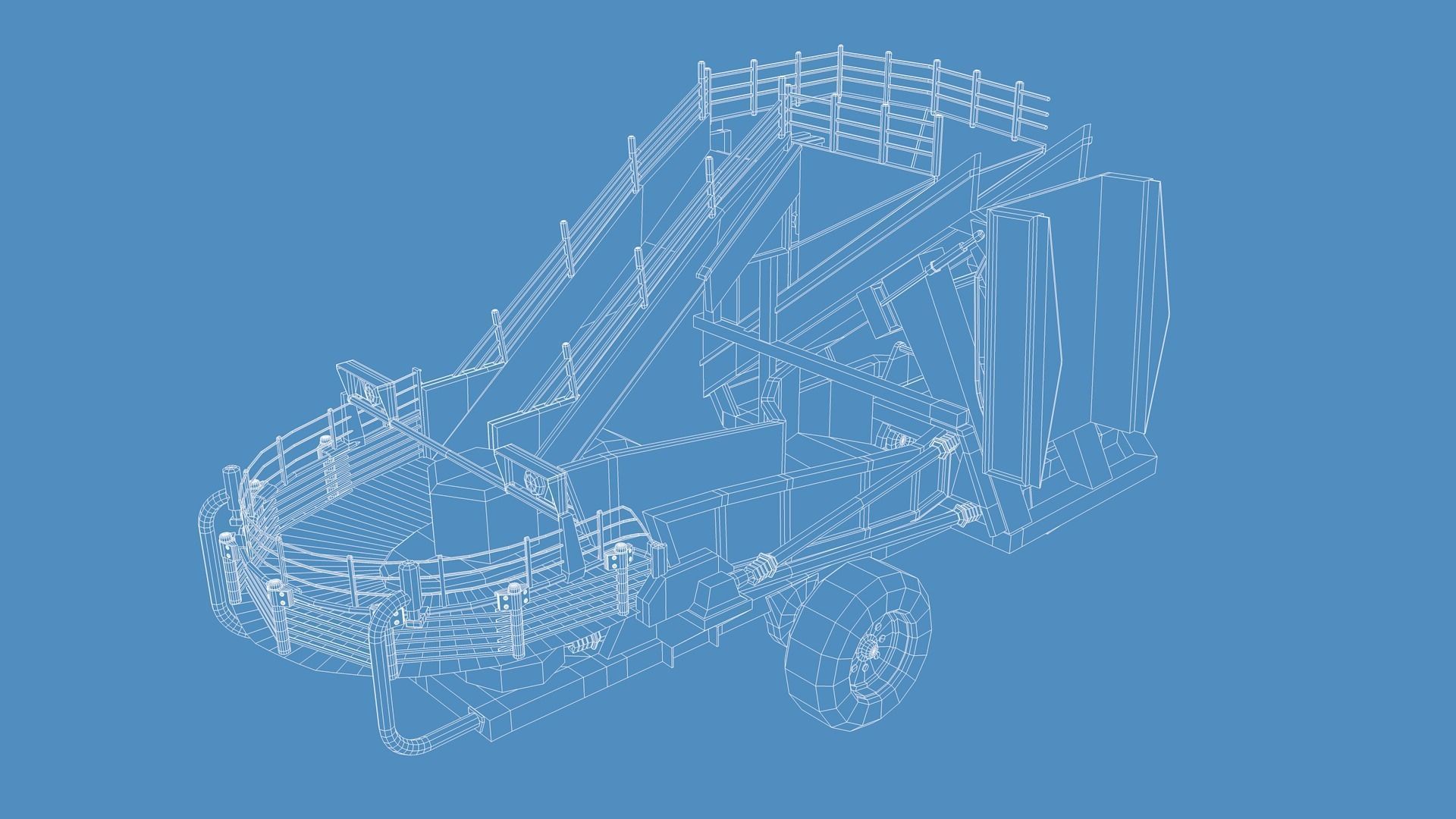 Gilles R136 Loader Low-poly 3D model_6