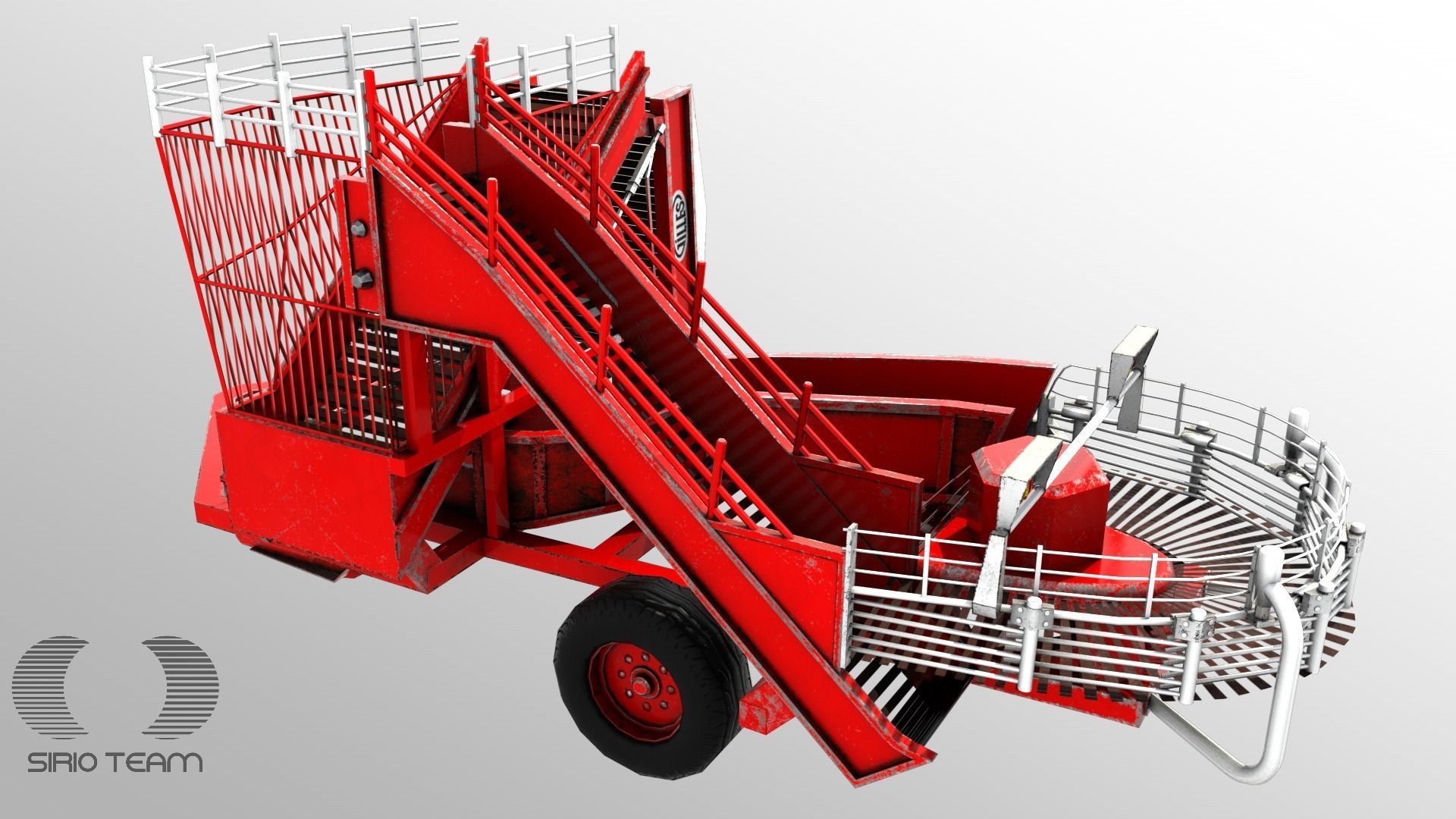 Gilles R136 Loader Low-poly 3D model_3