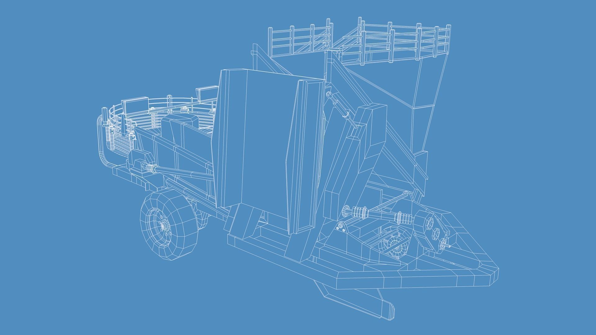 Gilles R136 Loader Low-poly 3D model_7