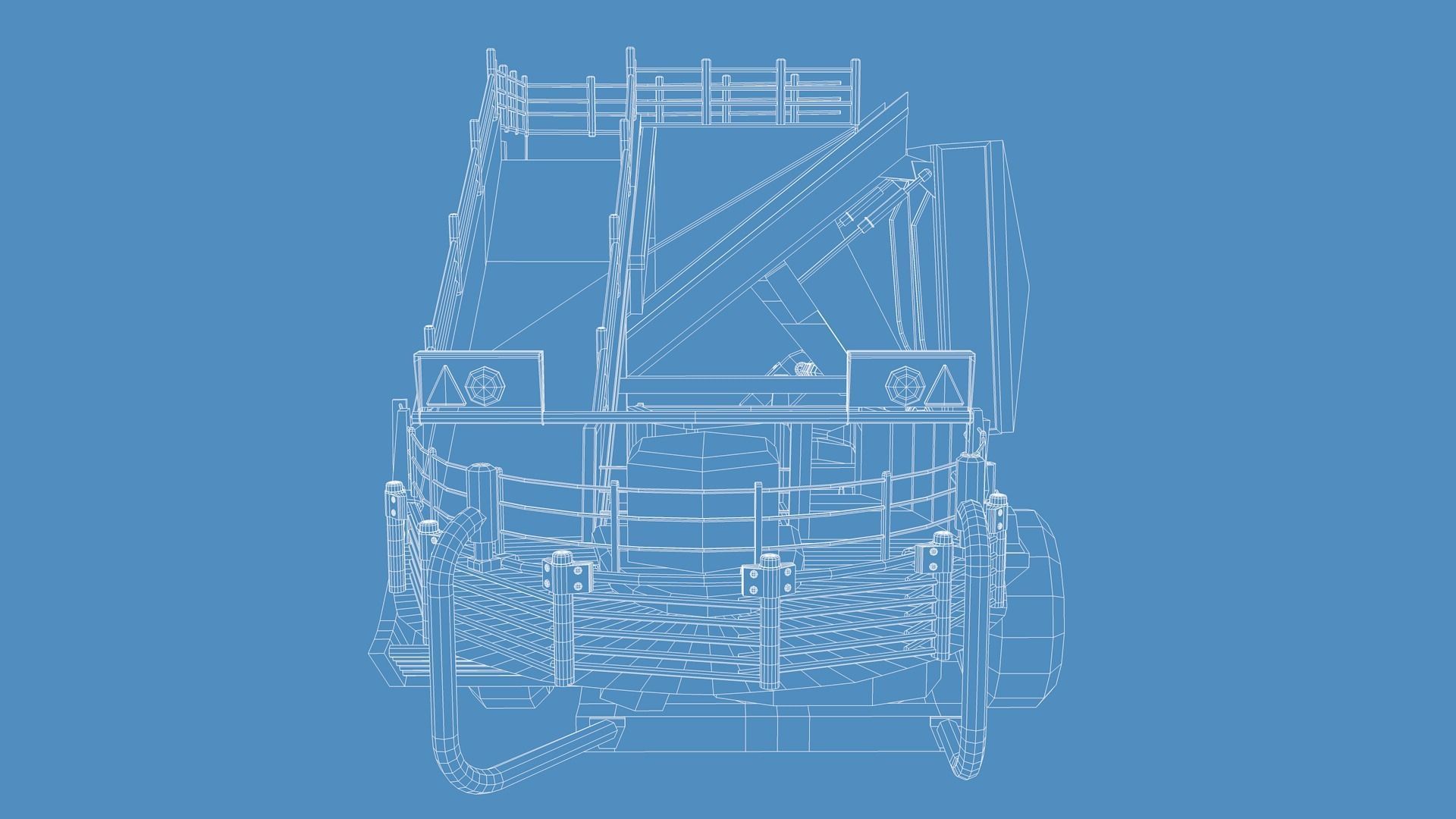 Gilles R136 Loader Low-poly 3D model_10