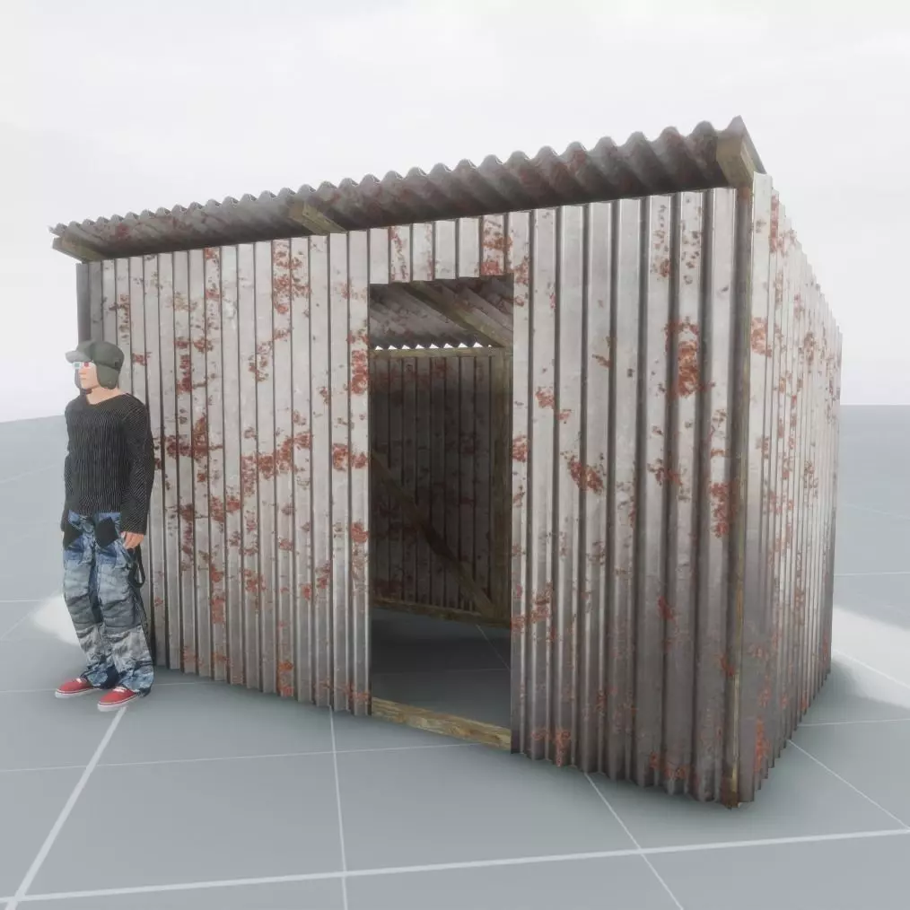 Shanty - rusty Low-poly 3D model