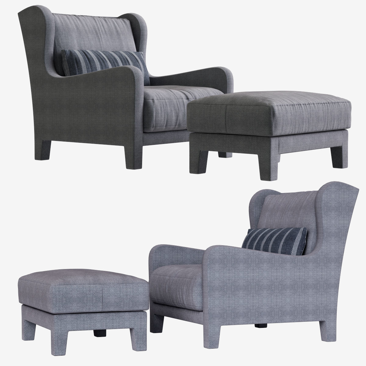 Armchair Foster Soft Meridiani h90 x l88 x d97 3D model