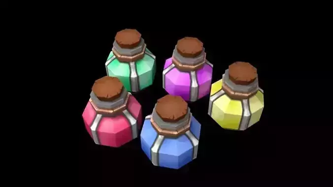 Low poly potions for games