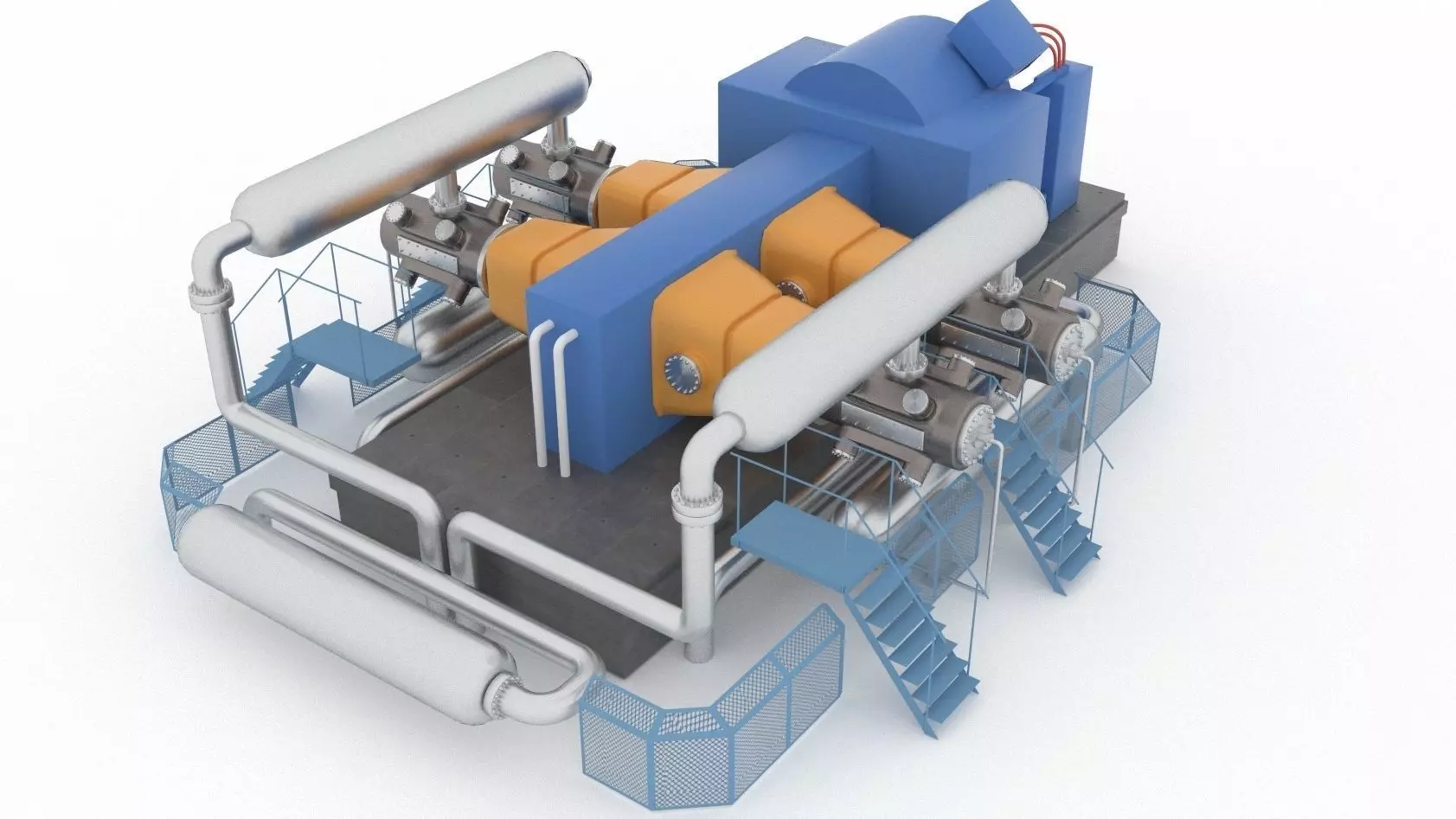 Indoor gas compressor Low-poly 3D model_0