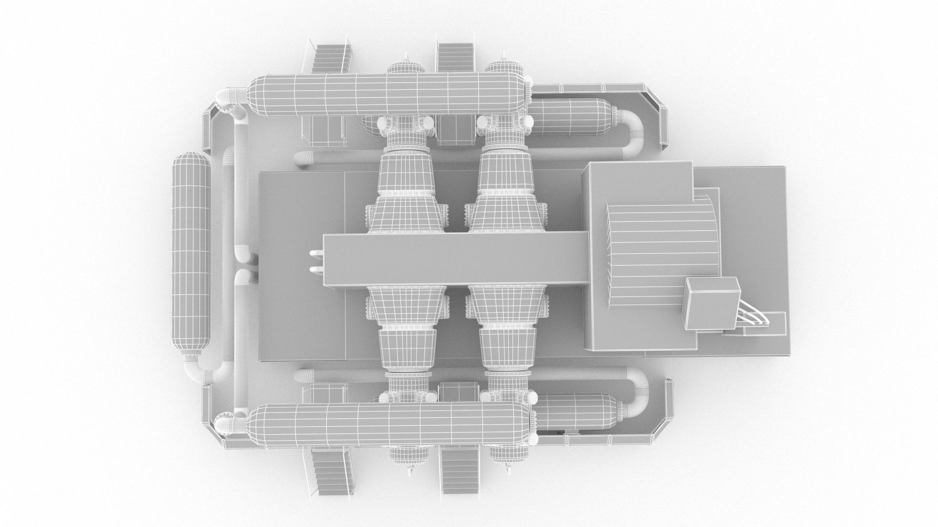 Indoor gas compressor Low-poly 3D model_9