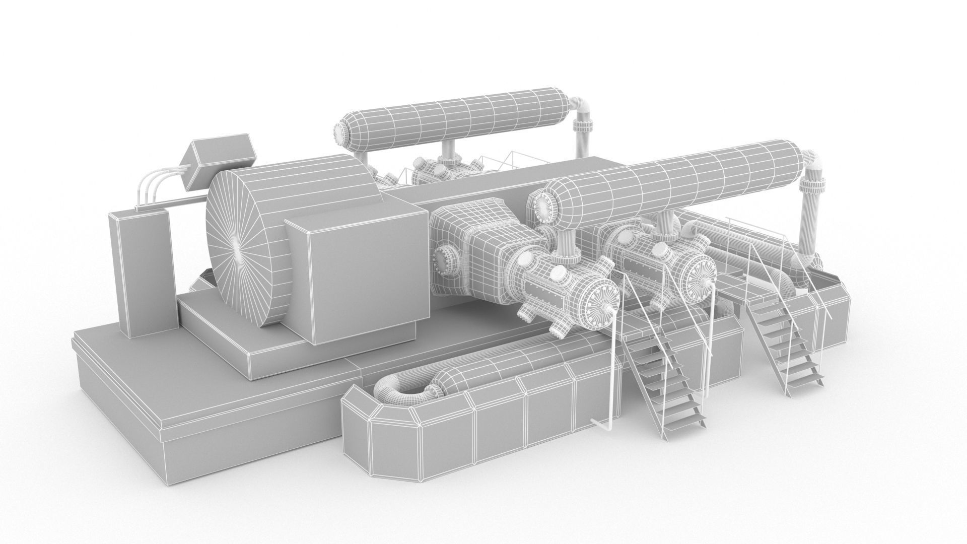 Indoor gas compressor Low-poly 3D model_10
